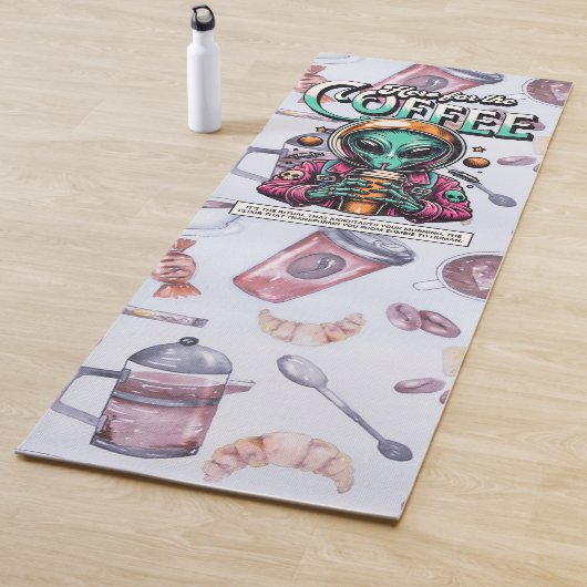 Alien voor de koffie yogamat (In situ)