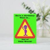 Alien Waarschuwing Briefkaart (Staand voorkant)