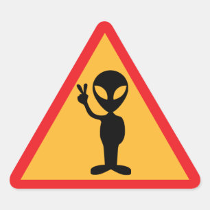 Alien Waarschuwing Driehoek Sticker