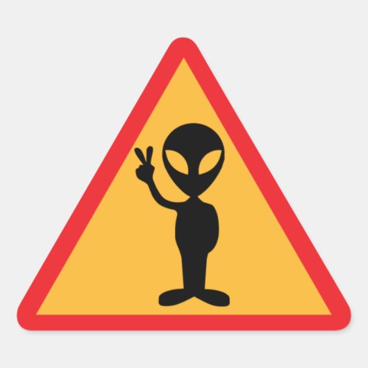 Alien Waarschuwing Driehoek Sticker (Voorkant)