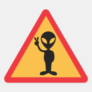 Alien Waarschuwing Driehoek Sticker