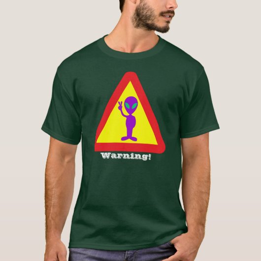 Alien Waarschuwing T-shirt (Voorkant)