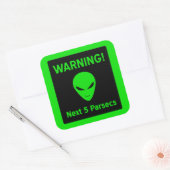 Alien-waarschuwingsbord Vierkante Sticker (Envelop)