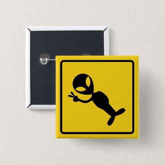 Alien Warning Button (Voorkant /achterkant)