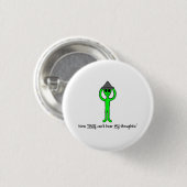 Alien wearing a tin foil hat button/konijn pin ronde button 3,2 cm (Voorkant /achterkant)