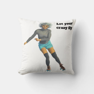 Alien Woman Roller Skater Fantasy Art Sierkussen