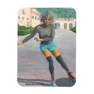 Alien Woman Rolschaatsen Fantasy Art Magnet Magneet
