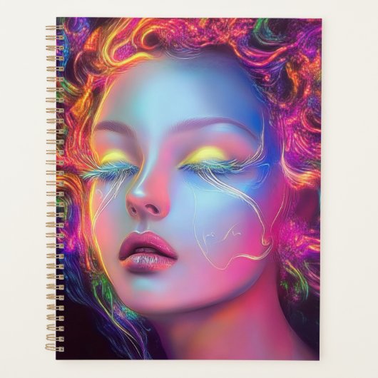 Alien Woman with Cosmic Hair Planner (Voorkant)