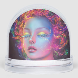 Alien Woman with Cosmic Hair Sneeuwbol