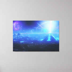 Alien World Futuristische piramide-stad Futuri Canvas Afdruk