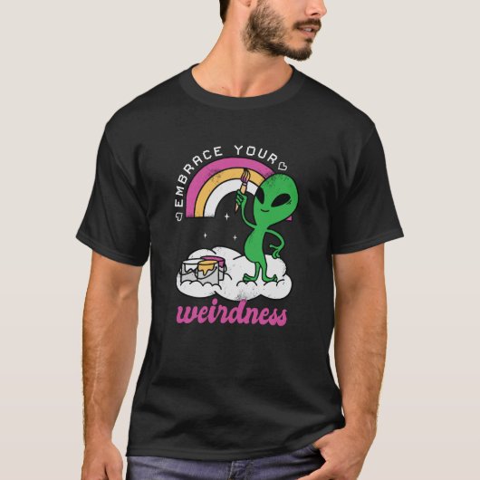 Alien zet je waanzin in de hand t-shirt (Voorkant)