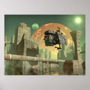 Aliengroene wereld poster