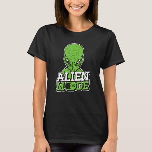 Alienmodus op buitenaardse ruimtevaartboot Et Ufo T-shirt (Voorkant)