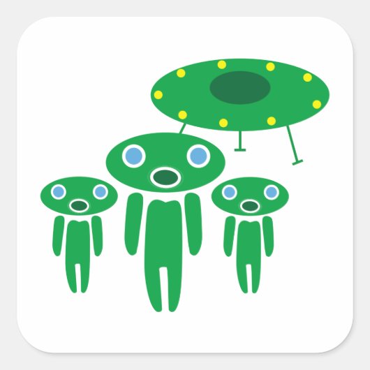 Aliens-aankomst Vierkante Sticker (Voorkant)