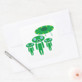 Aliens-aankomst Vierkante Sticker (Envelop)