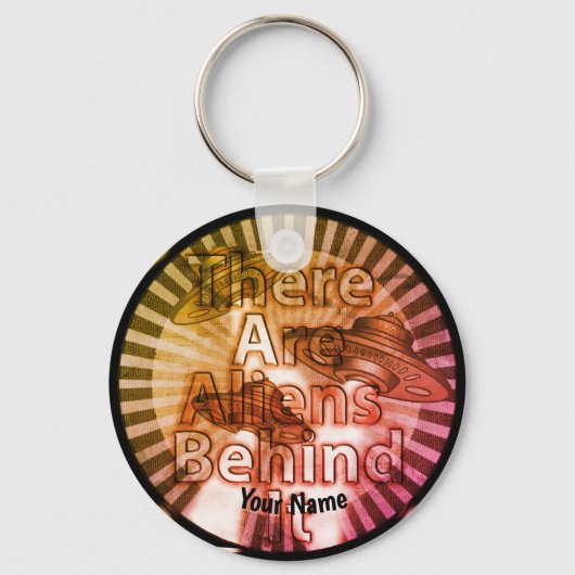 Aliens achter It aangepaste naam sleutelhanger (Voorkant)