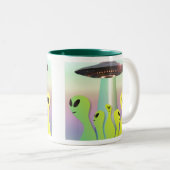 aliens amicaux tasse à café à deux tons (Devant droit)