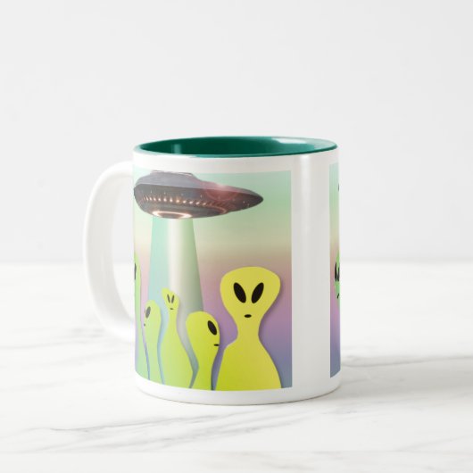 aliens amicaux tasse à café à deux tons (Devant gauche)