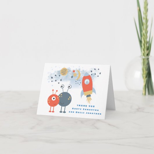 Aliens Anniversaire Merci Nom du bénéficiaire Cart (Devant)