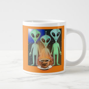 Aliens Benieuwd naar een kopje koffie Extra Grote Beker