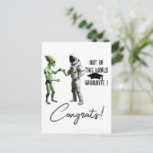 Aliens Bumping Fists Uit de wereld Afstuderen Briefkaart (Staand voorkant)