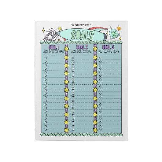 Aliens Doelenplanner Aangepaste Notitieblok (Gedraaid)