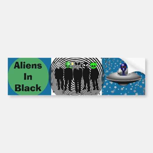 Aliens en noir autocollant pare-chocs (Devant)