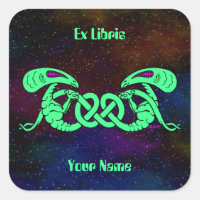 Aliens Entwined (Aliens and Celtic Knot) Bookplaat