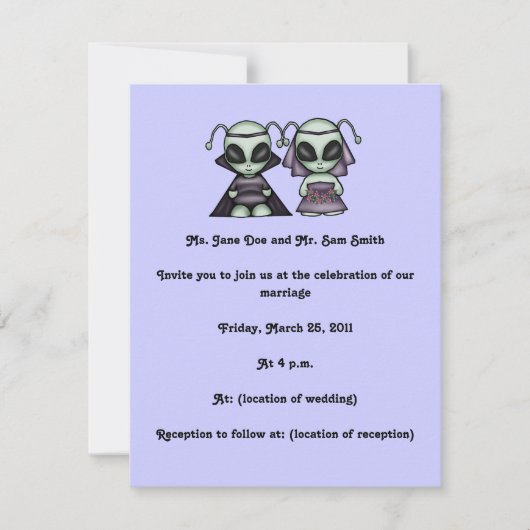 Aliens épousant des invitations (Devant)