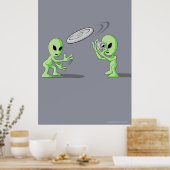 Aliens Frisbee UFO Hoax Poster (Keuken)
