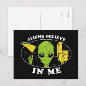 Aliens geloven in mij briefkaart (Voorkant / Achterkant)