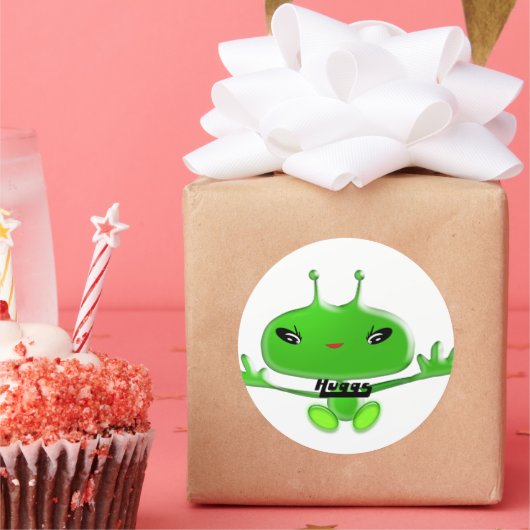 Aliens Huggs Ronde Sticker (Feest)