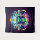 Aliens in de ruimte wandkleed (Voorkant (horizontaal))