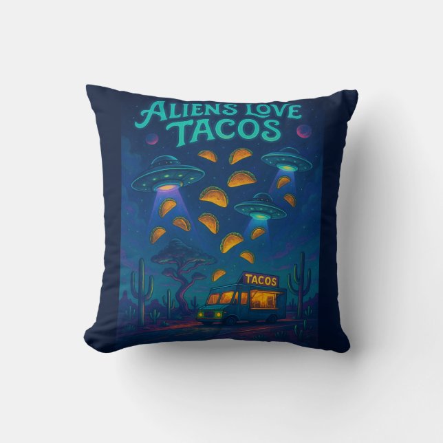 Aliens Love Tacos Kussen (Voorkant)