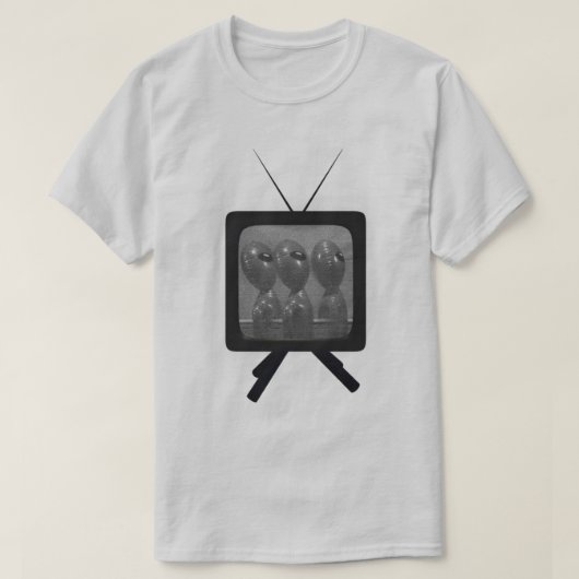 Aliens on TV T-shirt (Design devant)