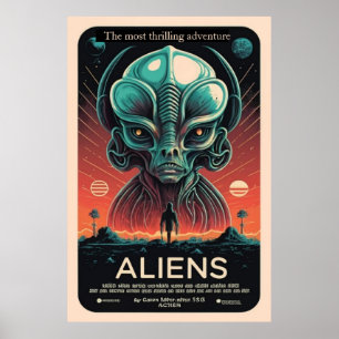 Aliens spannende vintage poster