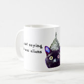 Aliens ! Tasse de club de chat noir (Devant gauche)