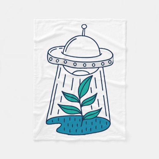 Aliens UFO Fleece Deken (Voorkant)