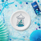 Aliens UFO Papieren Bordje (Feest)