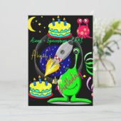 Aliens vaisseau spatial Bonne Invitation Anniversa (Debout devant)