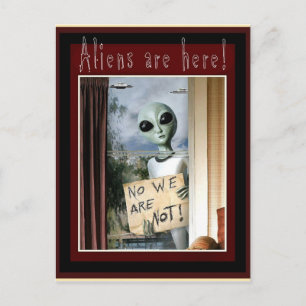 Aliens zijn hier! - briefkaart