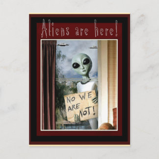 Aliens zijn hier! - briefkaart