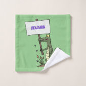 Aligator de crocodile drôle avec dessin animé (Gant de toilette)