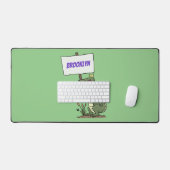 Aligator de crocodile drôle avec dessin animé (Clavier et souris)