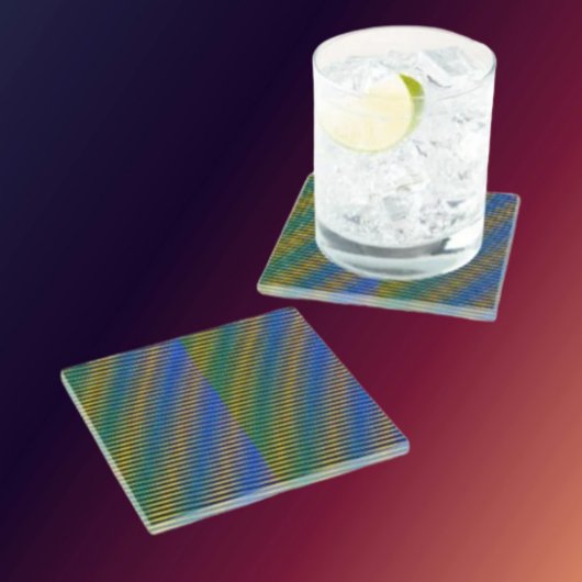 Aligned Energy | Abstracte Lijnen Glas Onderzetter