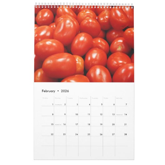Alimentation 12 mois calendrier mural (Feb 2026)