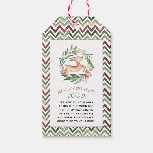 Alimentation Magique Reindeer | Étiquette de Noël (Devant)