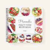 Alimentation saine Aquarelle Recette Livre de rece (Devant)