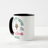 Alimenté par Café et Films de Noël Café Mug (Devant gauche)