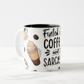 Alimenté par Café & Mug Sarcasme - Drôle cadeau (Devant gauche)